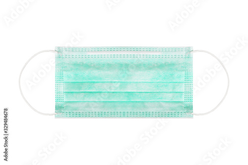 medical face mask for covid-19 virus protection isolated on white background