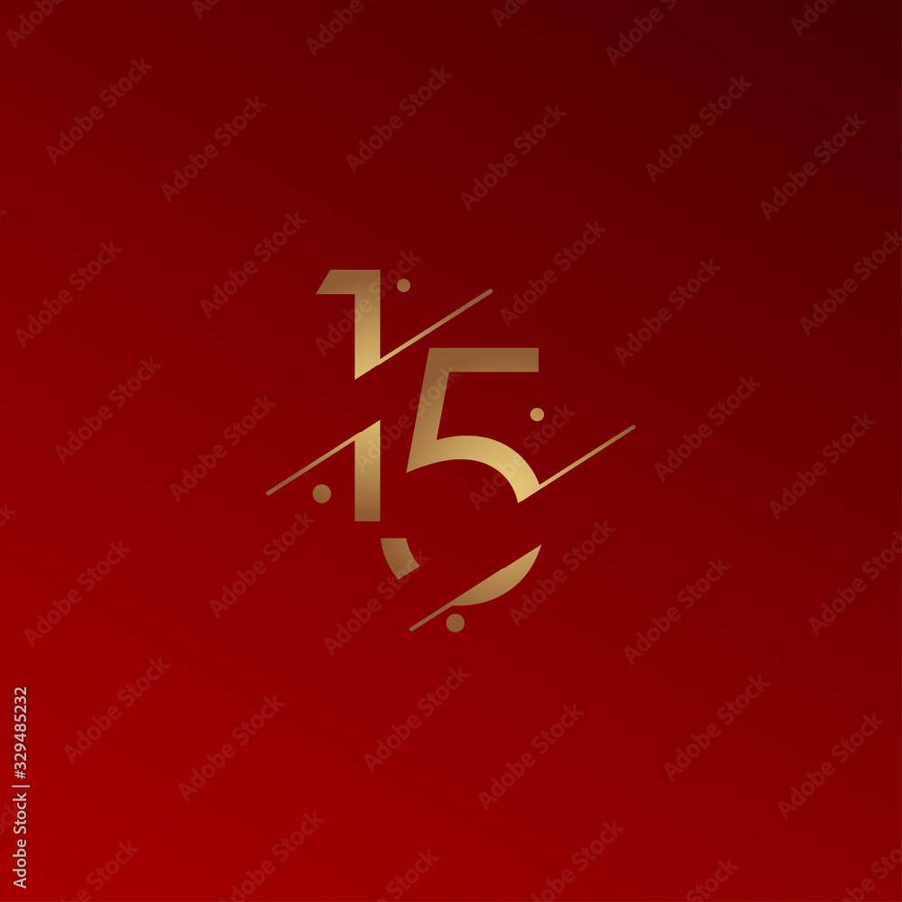 15 Years Anniversary Celebration Elegant Number Vector Template Design Illustration 15 Years Anniversary Celebration Elegant Number Vector Template Design Illustration