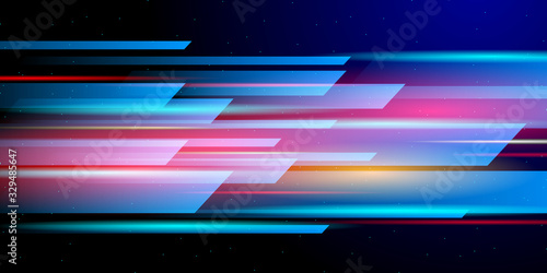 Abstract speed fast light  and shape with futuristic technology background 