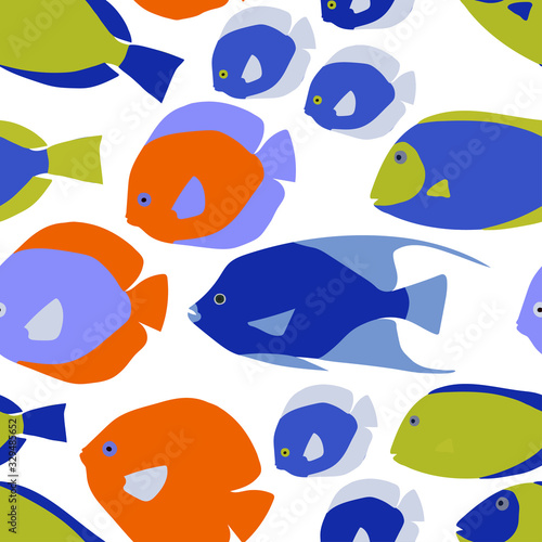 Pattern of different sea colorful fish