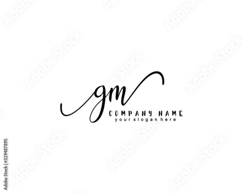 Letter GM handwrititing logo with a beautiful template