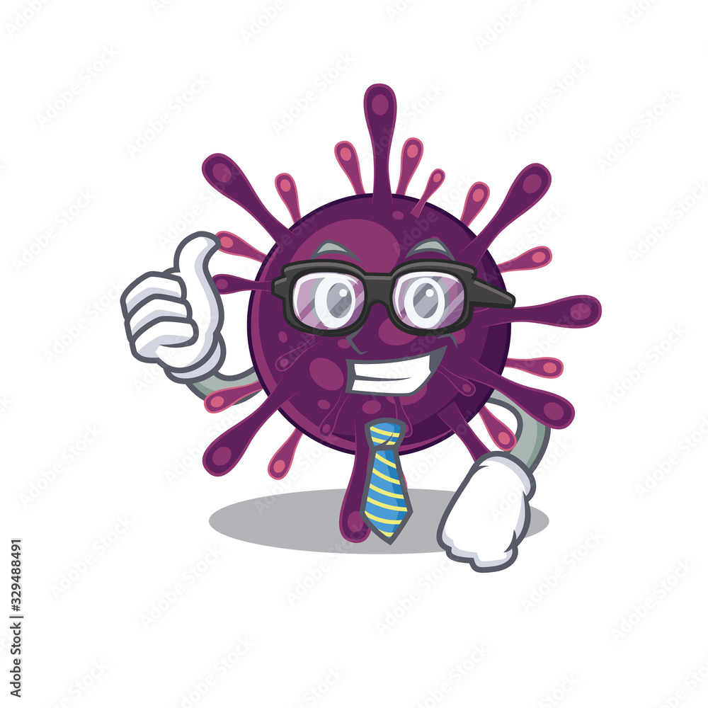 Coronavirus kidney failure Businessman cartoon character with glasses and tie
