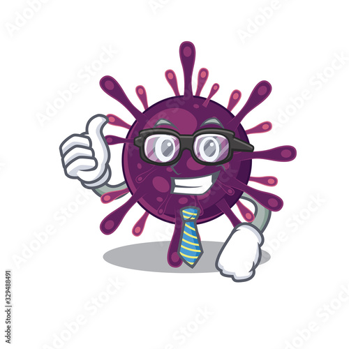 Coronavirus kidney failure Businessman cartoon character with glasses and tie