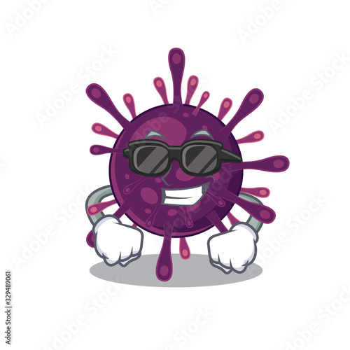 Wallpaper Mural Super cool coronavirus kidney failure mascot character wearing black glasses Torontodigital.ca