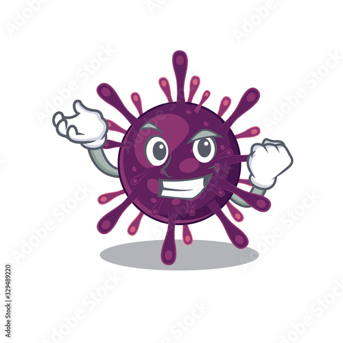 Coronavirus kidney failure cartoon character style with happy face