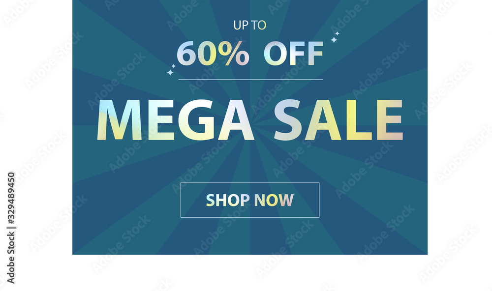 Fototapeta premium Sale banner of mega sale tempate design. Using colorful and simple writing.