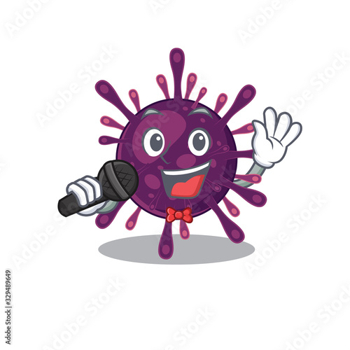 Cute coronavirus kidney failure sings a song with a microphone