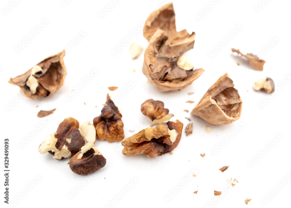 Walnuts isolated on a white background Walnuts isolated on a white background