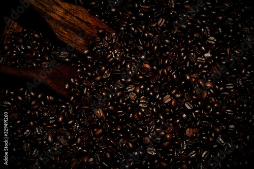 abstract background and detail coffee beans original process