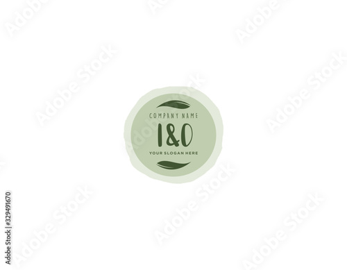 Letter IO handwrititing logo with a beautiful template