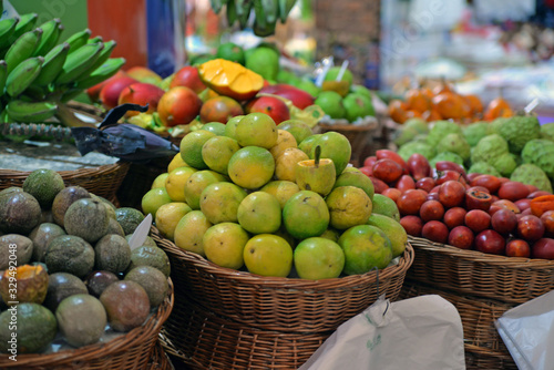 fresh fruits and vegetables at the market