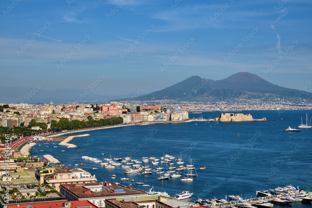 The gulf of Naples with Mount Vesuvius in the back