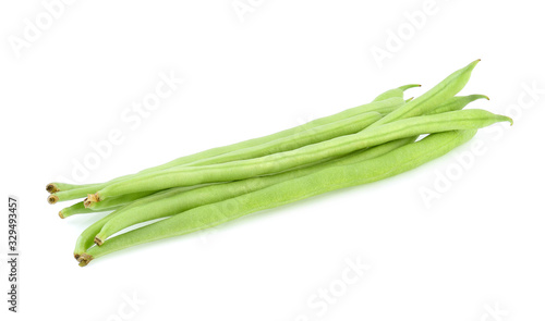 Green beans isolated on white background.