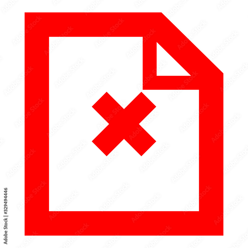 Obraz premium Wrong mark, cross sign, and prohibition sign for website, web page, design, and business.