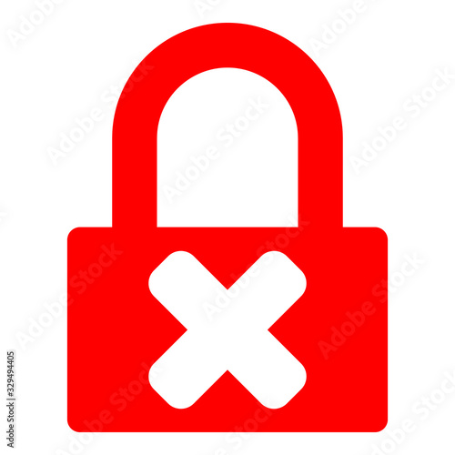 Wrong mark, cross sign, and prohibition sign for website, web page, design, and business.