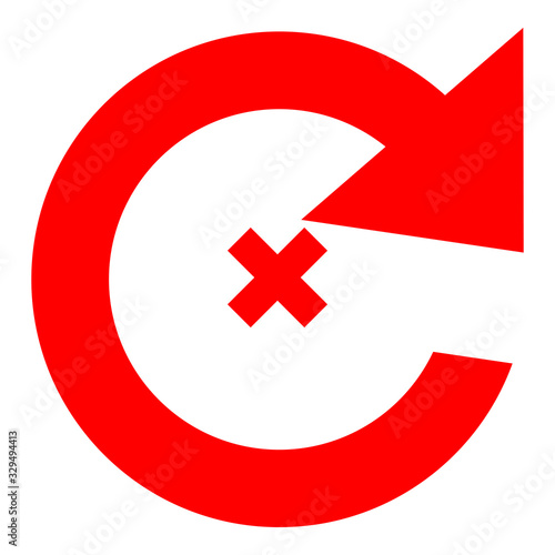 Wrong mark, cross sign, and prohibition sign for website, web page, design, and business.