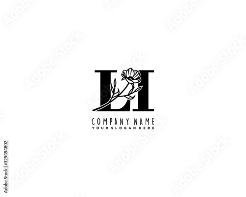 Letter LI handwrititing logo with a beautiful template