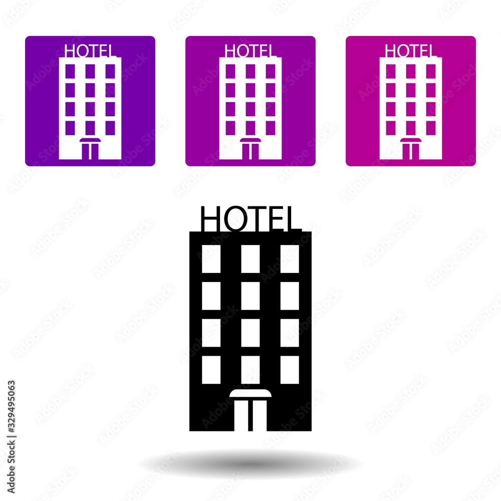 Hotel building icon . Simple glyphvector of Travel purple set for UI and UX, website or mobile application