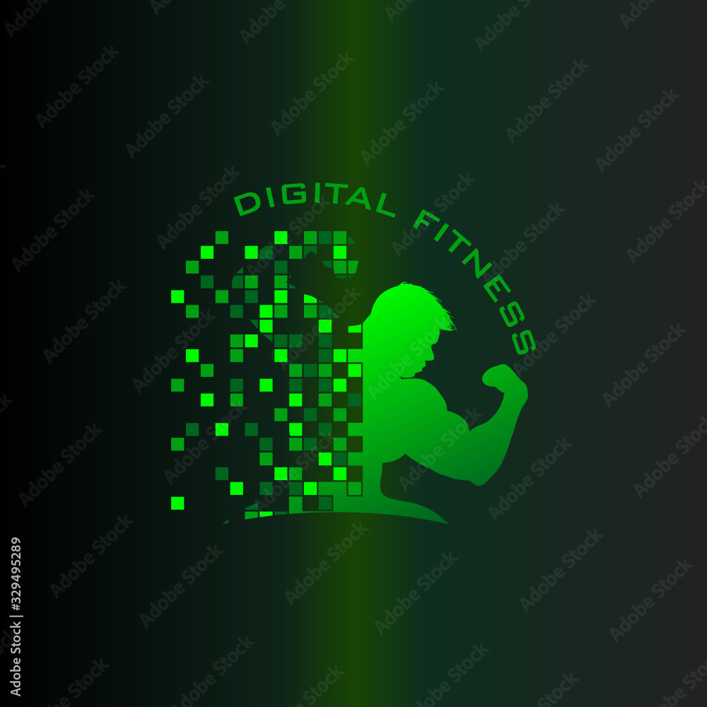 fitness logo, pixel icon design vector fitness logo, pixel icon design vector