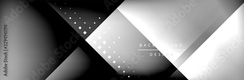 Abstract background - squares and lines composition created with lights and shadows. Technology or business digital template