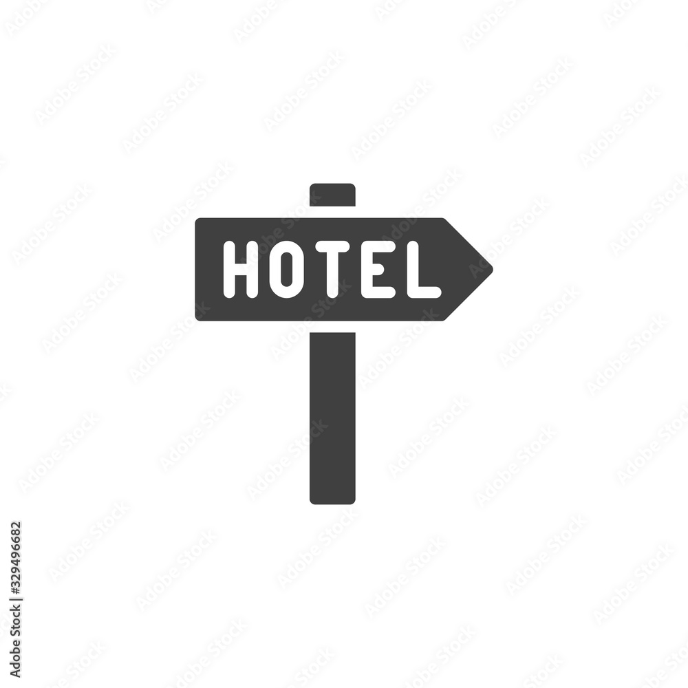Hotel sign vector icon. filled flat sign for mobile concept and web design. Hotel signpost glyph icon. Symbol, logo illustration. Vector graphics Hotel sign vector icon. filled flat sign for mobile concept and web design. Hotel signpost glyph icon. Symbol, logo illustration. Vector graphics
