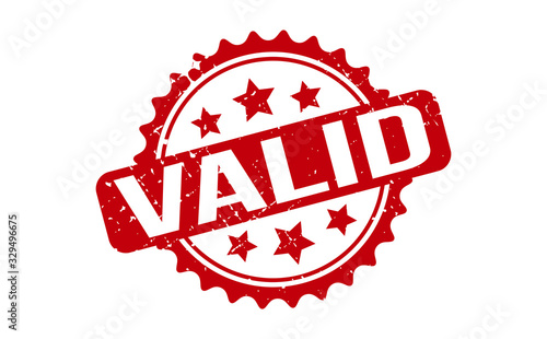 Valid Rubber Stamp. Red Valid Rubber Grunge Stamp Seal Vector Illustration - Vector