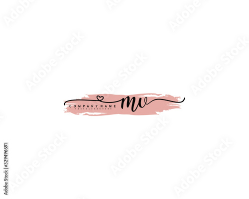 Letter MV handwrititing logo with a beautiful template