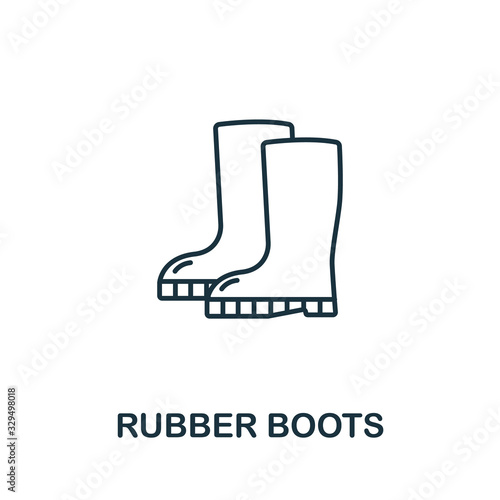 Rubber Boots icon from garden collection. Simple line Rubber Boots icon for templates, web design and infographics