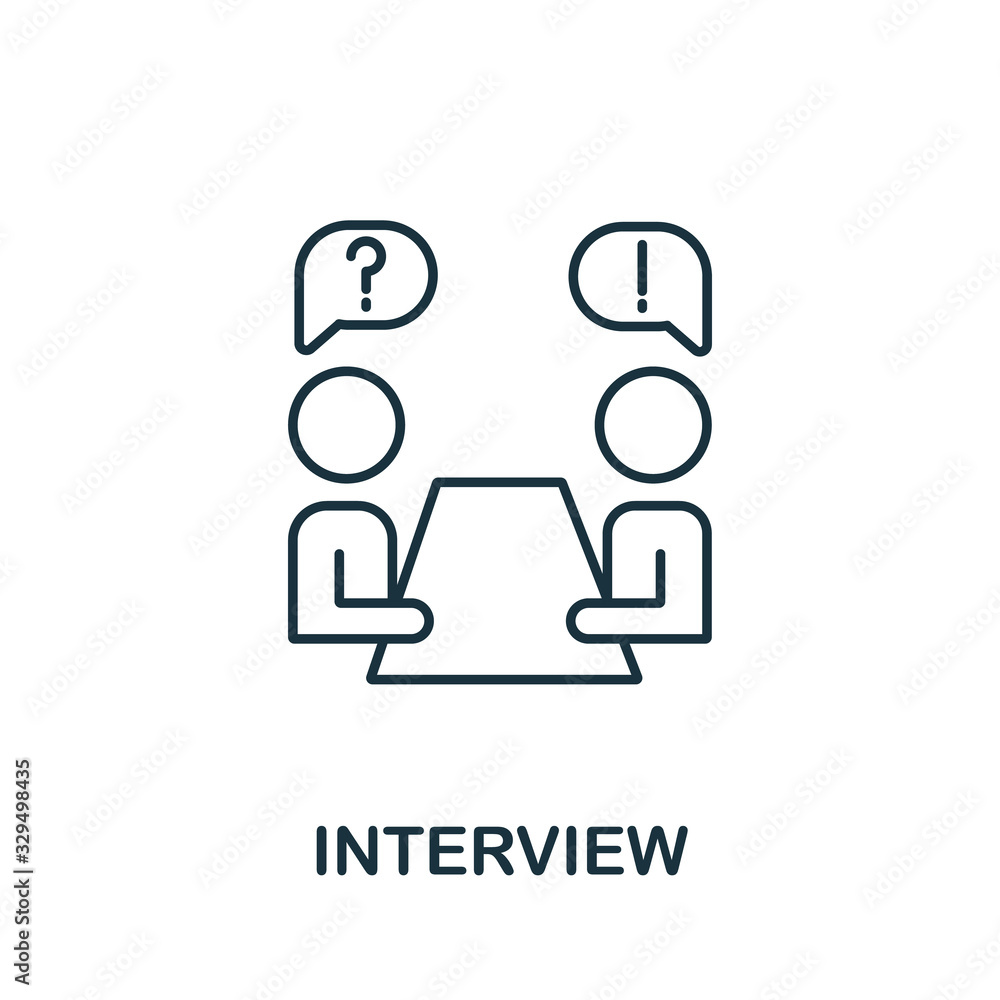 Interview icon from headhunting collection. Simple line Interview icon for templates, web design and infographics Interview icon from headhunting collection. Simple line Interview icon for templates, web design and infographics