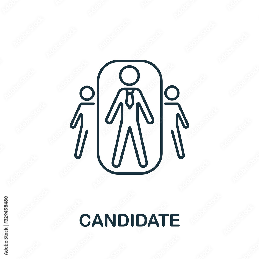 Candidate icon from headhunting collection. Simple line Candidate icon for templates, web design and infographics Candidate icon from headhunting collection. Simple line Candidate icon for templates, web design and infographics