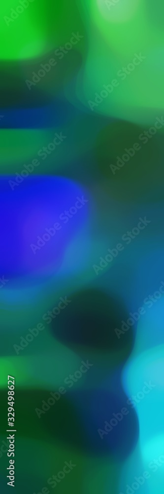 Fototapeta premium smooth vertical format background bokeh graphic with dark slate gray, strong blue and lime green colors and space for text