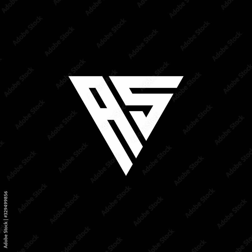 AS Logo letter monogram with triangle shape design template AS Logo letter monogram with triangle shape design template
