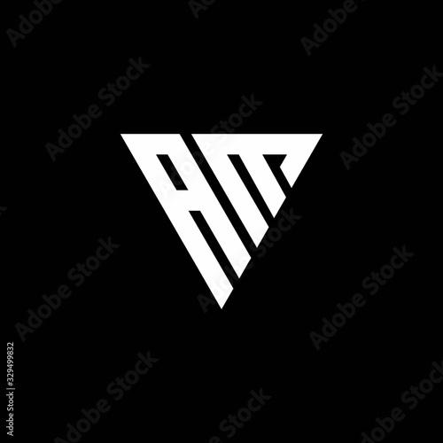 AM Logo letter monogram with triangle shape design template