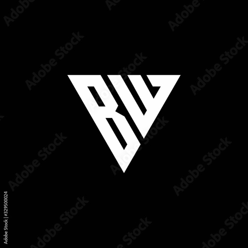 BW Logo letter monogram with triangle shape design template