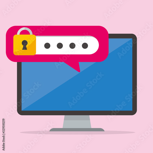 secure flat icon illustration vector 