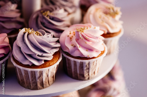  pale pink pancakes with decorative gold beads