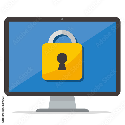secure flat icon illustration vector 