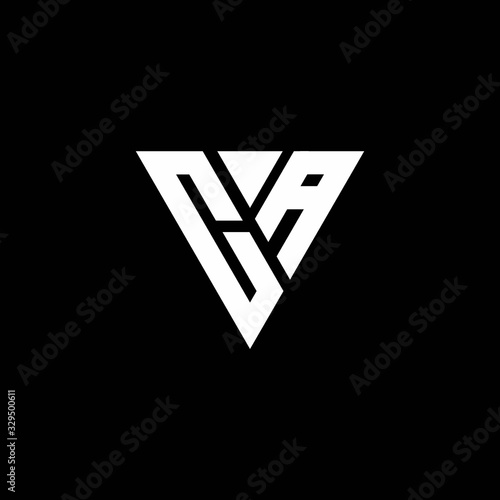 CA Logo letter monogram with triangle shape design template