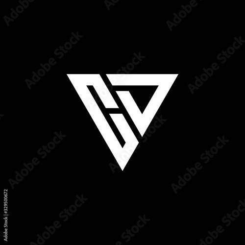 CD Logo letter monogram with triangle shape design template