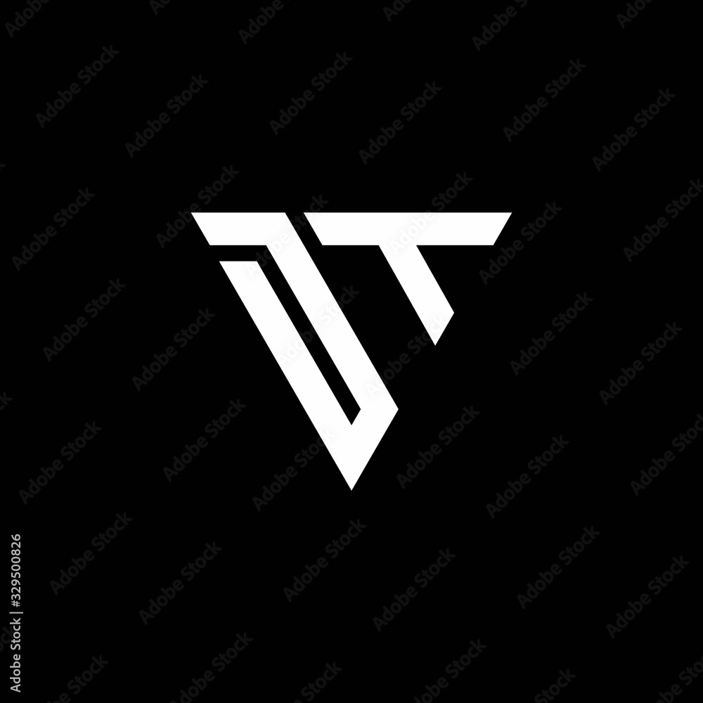 DT Logo letter monogram with triangle shape design template DT Logo letter monogram with triangle shape design template