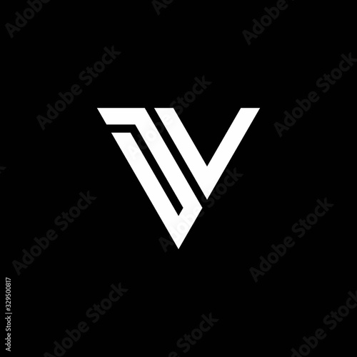 DV Logo letter monogram with triangle shape design template
