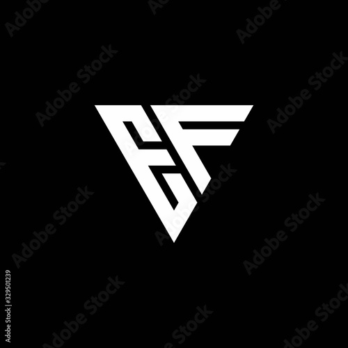 EF Logo letter monogram with triangle shape design template