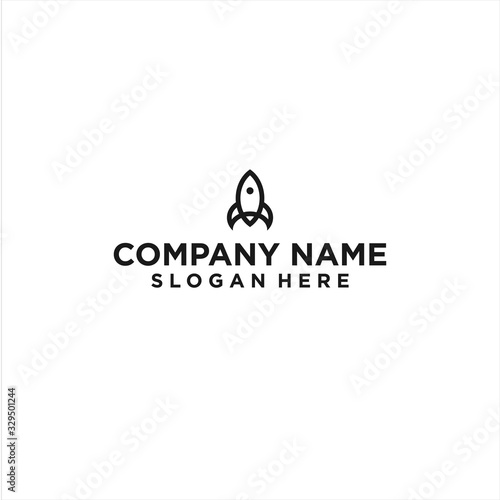 Rocket line logo icon design vector