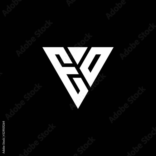 EO Logo letter monogram with triangle shape design template