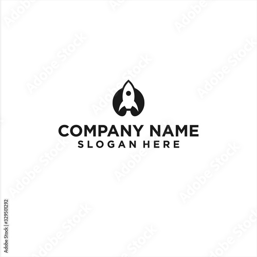 Rocket line logo icon design vector