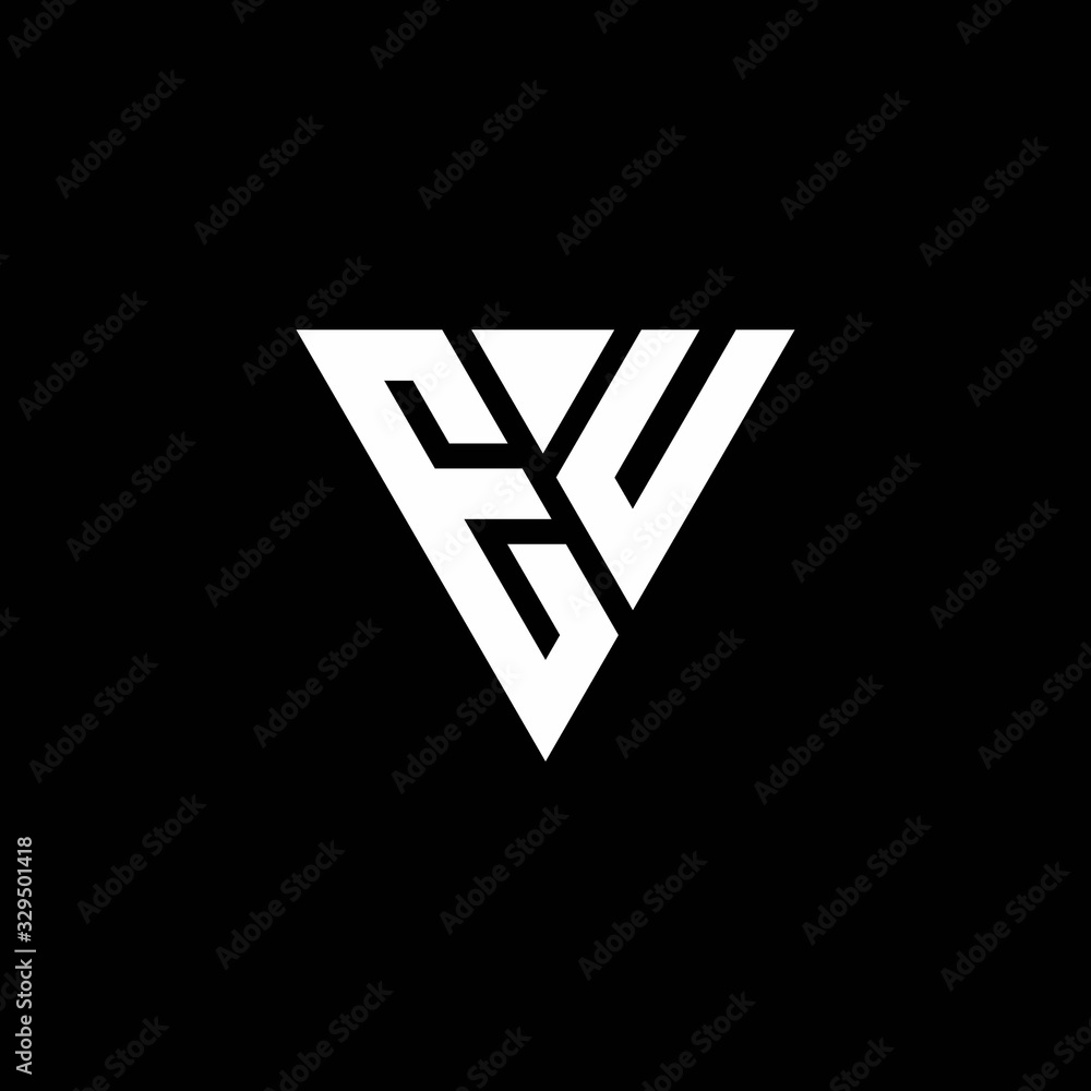 EU Logo letter monogram with triangle shape design template EU Logo letter monogram with triangle shape design template