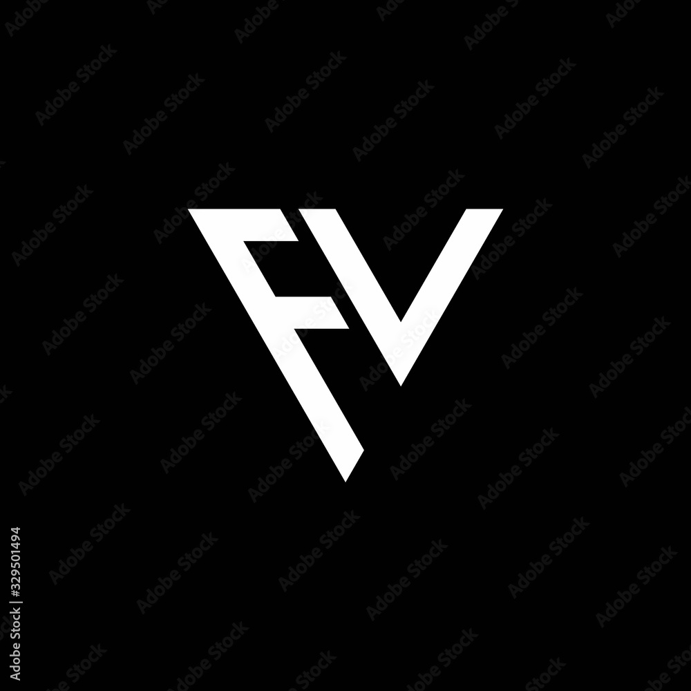 FV Logo letter monogram with triangle shape design template FV Logo letter monogram with triangle shape design template