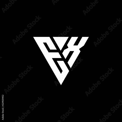 EX Logo letter monogram with triangle shape design template