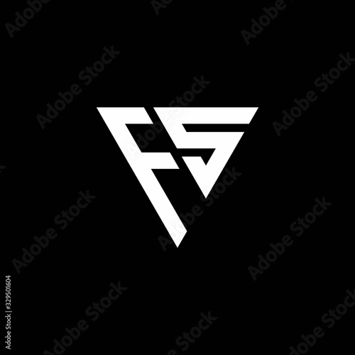 Free Download FS Logo letter monogram with triangle shape design template - GFXLoad