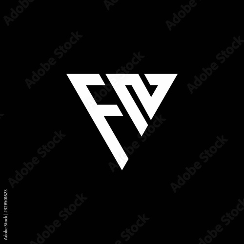 FN Logo letter monogram with triangle shape design template